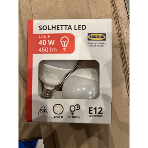2-PACK - Ikea SOLHETTA LED Bulb E12 250 Lumen, Globe Opal 1.8 W New IKEA - Picture 2 of 3
